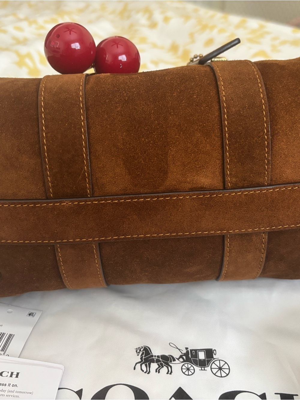 COACH Compass 25 Suede Warm Brown - Picture 4 of 6